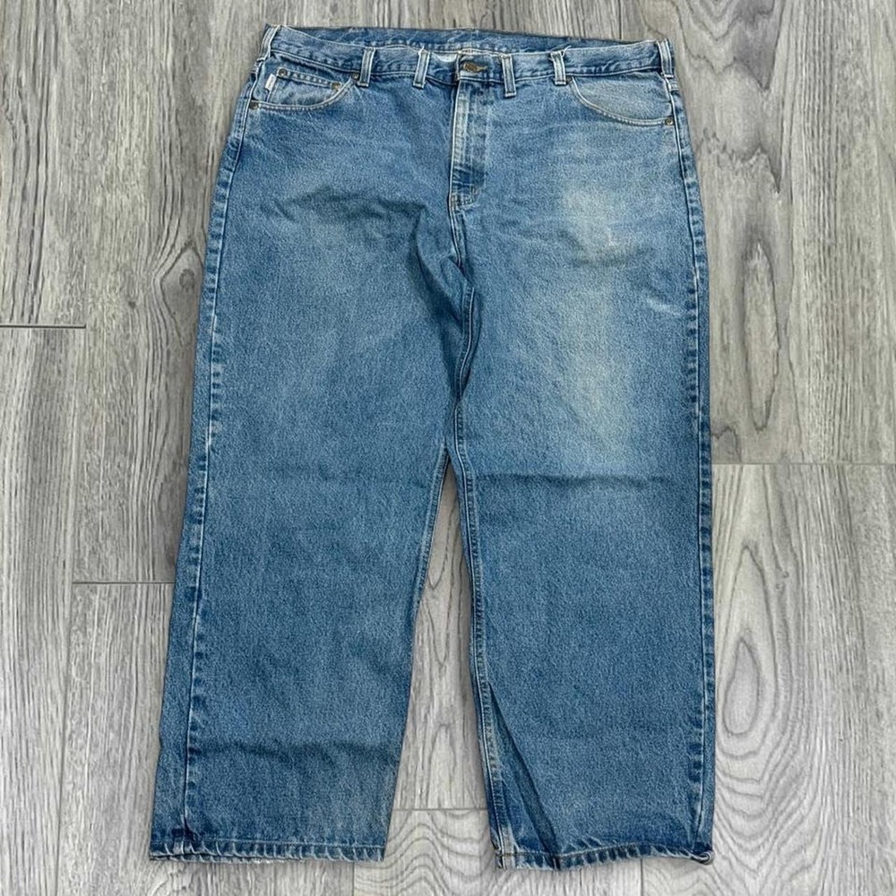 Vintage Y2K Carhartt Relaxed Fit Straight Leg Blue Denim Jeans 44x30 Made in USA